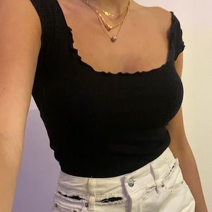 Brandy Melville (John Galt) Cropped Black Going out top